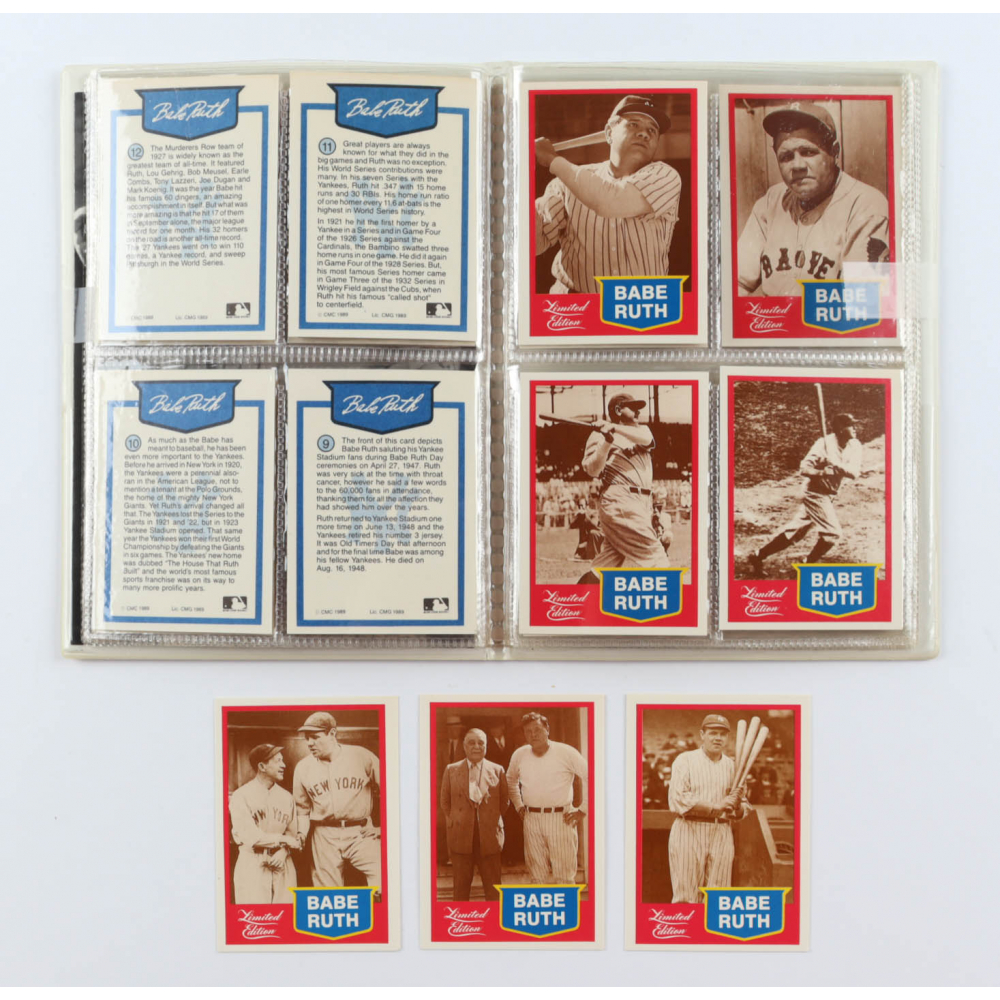 1989 Collectors Marketing Baseball Complete Set of (20) Cards with Babe ...