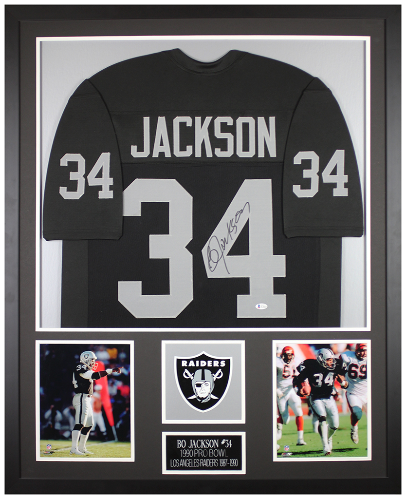 Bo Jackson Signed 35x43 Custom Framed Jersey Display (Beckett) at PristineAuction.com Bo Jackson Signed 35x43 Custom Framed Jersey Display (Beckett) at PristineAuction.com