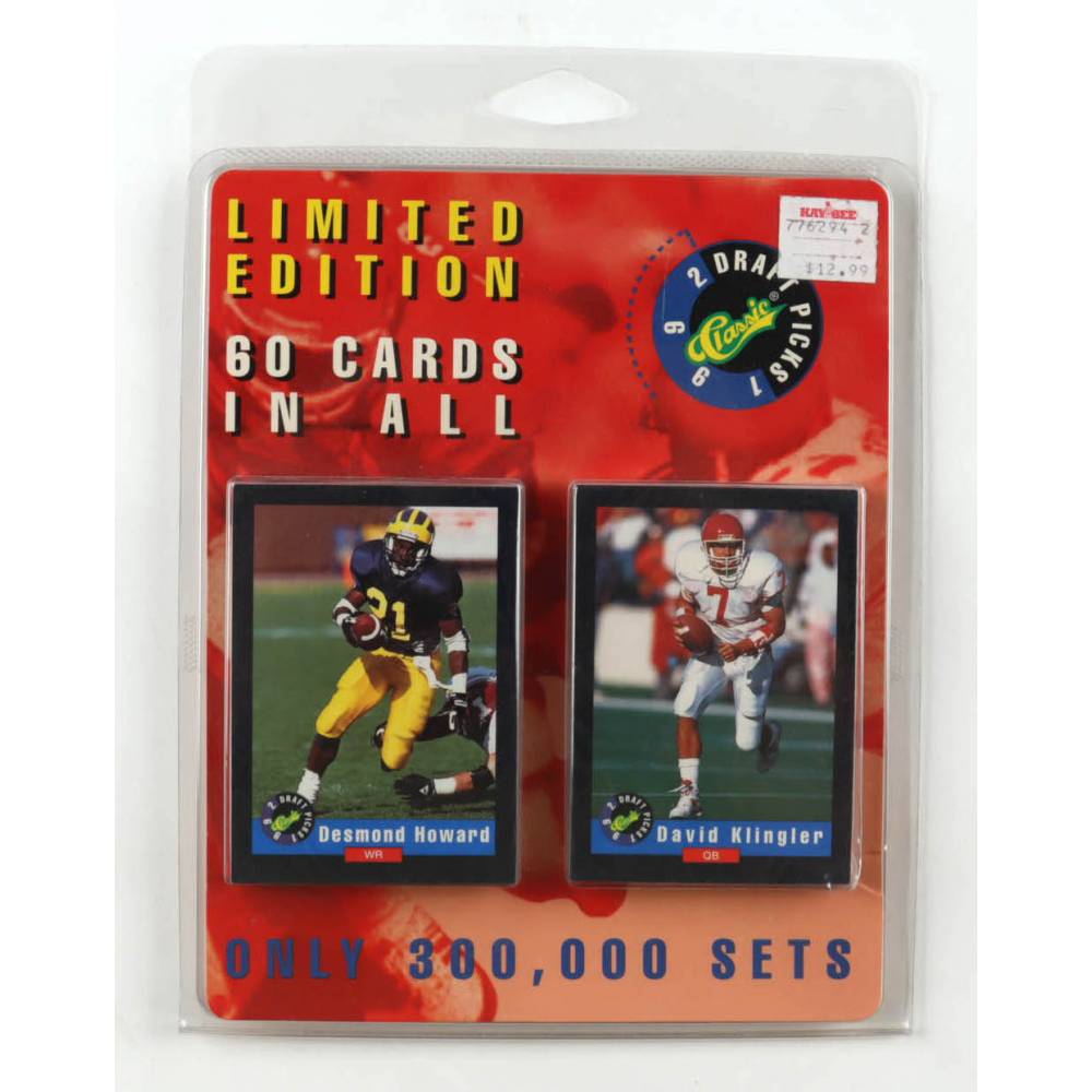 1992 Classic Blister Football Complete Set of (60) Cards with Tommy Maddox #58, Carl Pickens #7, Desmond Howard #1, Robert Brooks #51 | Pristine Auction 1992 Classic Blister Football Complete Set of (60) Cards with Tommy Maddox #58, Carl Pickens #7, Desmond Howard #1, Robert Brooks #51 | Pristine Auction