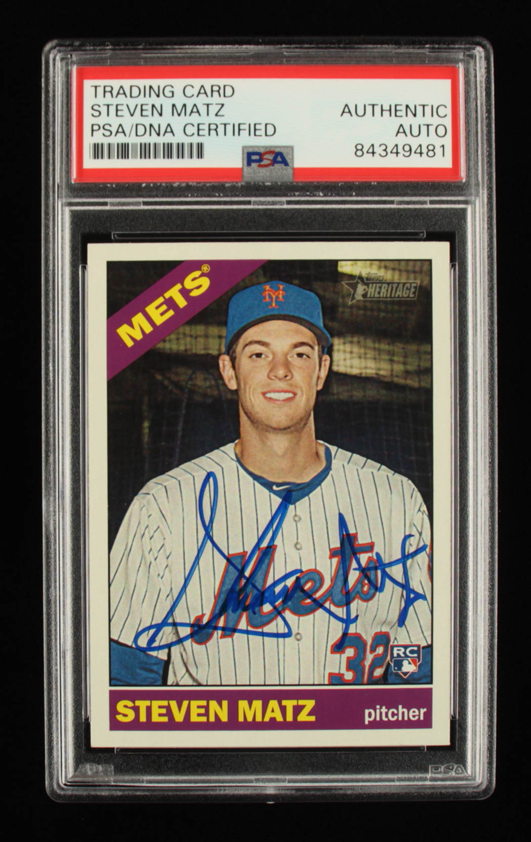 Steven Matz Signed 2015 Topps Heritage #630 RC (PSA Encapsulated) at PristineAuction.com Steven Matz Signed 2015 Topps Heritage #630 RC (PSA Encapsulated) at PristineAuction.com