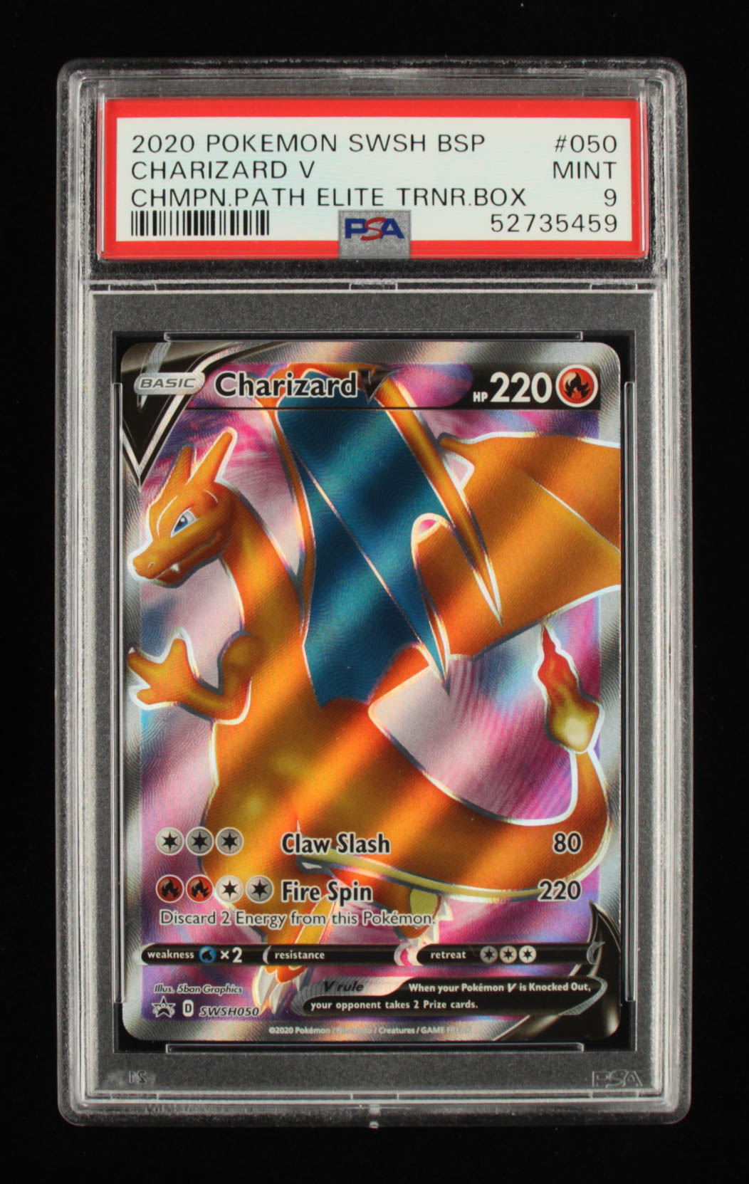 Charizard V 2020 Pokemon Champion's Path Elite Trainer Box Promo #SWSH050 (PSA 9) at PristineAuction.com Charizard V 2020 Pokemon Champion's Path Elite Trainer Box Promo #SWSH050 (PSA 9) at PristineAuction.com