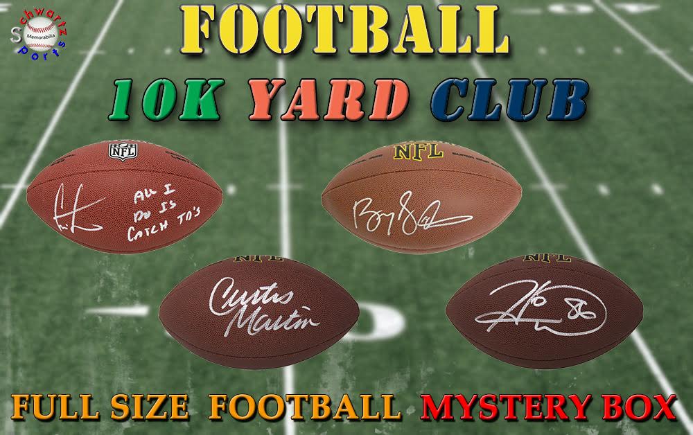 Schwartz Sports – 10K Yard Club Full-Size Football Signed Mystery Box – (Sweet Sixteen - Series 1) (Limited to ONLY 16!) (All Players 10K Yard Rushers or Receivers!!) at PristineAuction.com Schwartz Sports – 10K Yard Club Full-Size Football Signed Mystery Box – (Sweet Sixteen - Series 1) (Limited to ONLY 16!) (All Players 10K Yard Rushers or Receivers!!) at PristineAuction.com