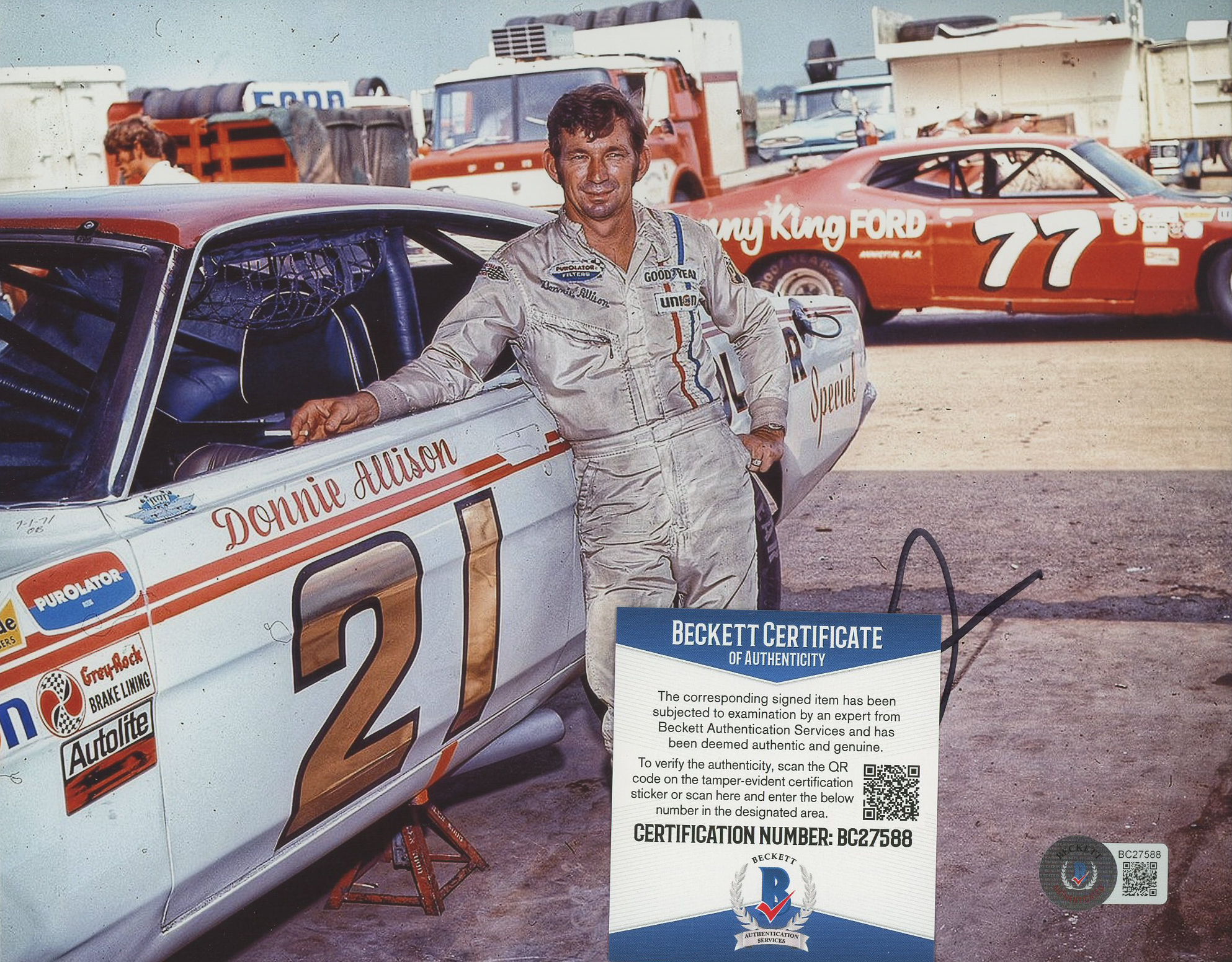 Donnie Allison Signed NASCAR 8x10 Photo (Beckett COA) at PristineAuction.com Donnie Allison Signed NASCAR 8x10 Photo (Beckett COA) at PristineAuction.com