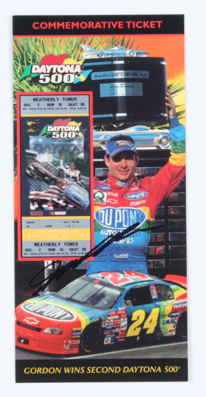 Jeff Gordon Signed 1999 Daytona 500 Ticket (PSA COA) at PristineAuction.com Jeff Gordon Signed 1999 Daytona 500 Ticket (PSA COA) at PristineAuction.com