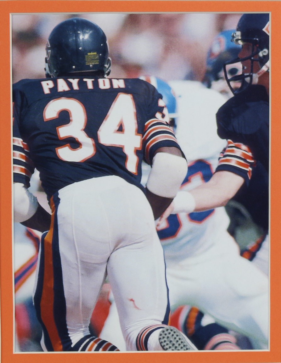 Walter Payton Signed 32x37 Custom Framed Cut Display with Hall of Fame Pin & Jersey (PSA Encapsulated) at PristineAuction.com Walter Payton Signed 32x37 Custom Framed Cut Display with Hall of Fame Pin & Jersey (PSA Encapsulated) at PristineAuction.com