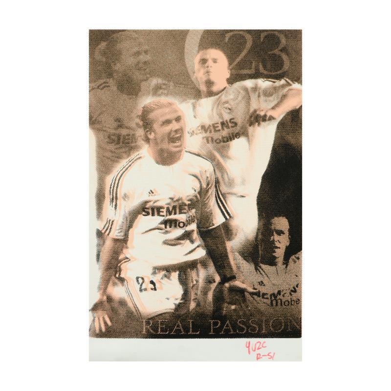 Ringo Signed "David Beckham Pop Stamp" 12x16 One-of-a-Kind Hand Pulled Silkscreen on Canvas (PA) at PristineAuction.com Ringo Signed "David Beckham Pop Stamp" 12x16 One-of-a-Kind Hand Pulled Silkscreen on Canvas (PA) at PristineAuction.com