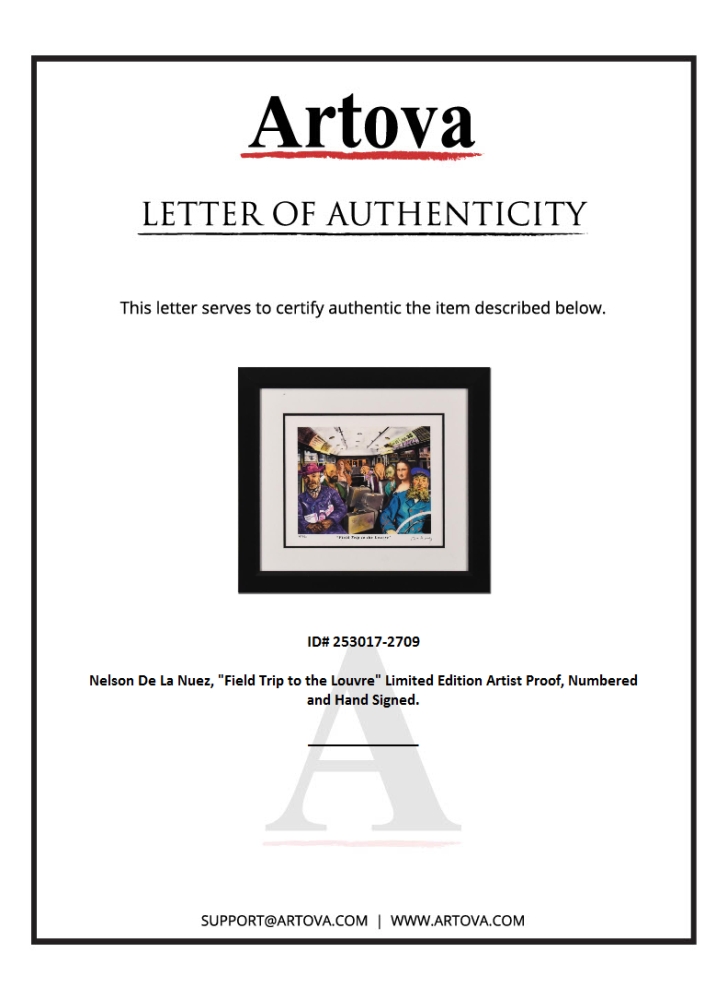 "Field Trip to the Louvre" LE 23x21 Custom Framed Artist Proof by Nelson De La Nuez (Artova) at PristineAuction.com "Field Trip to the Louvre" LE 23x21 Custom Framed Artist Proof by Nelson De La Nuez (Artova) at PristineAuction.com