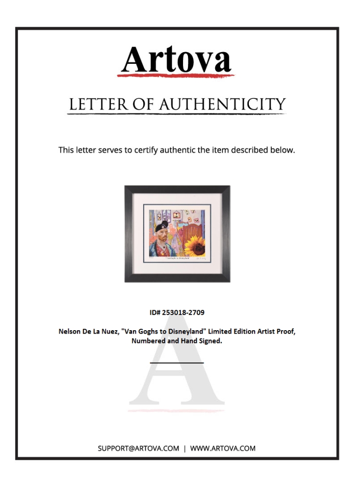 "Van Goghs to Disneyland" LE 22x20 Custom Framed Artist Proof by Nelson De La Nuez (Artova) at PristineAuction.com "Van Goghs to Disneyland" LE 22x20 Custom Framed Artist Proof by Nelson De La Nuez (Artova) at PristineAuction.com