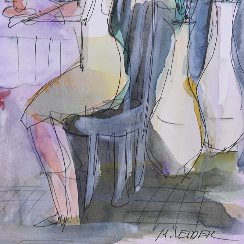 Moshe Leider Signed "Untitled" Custom Framed Original Mixed Media Watercolor Painting (PA) at PristineAuction.com Moshe Leider Signed "Untitled" Custom Framed Original Mixed Media Watercolor Painting (PA) at PristineAuction.com