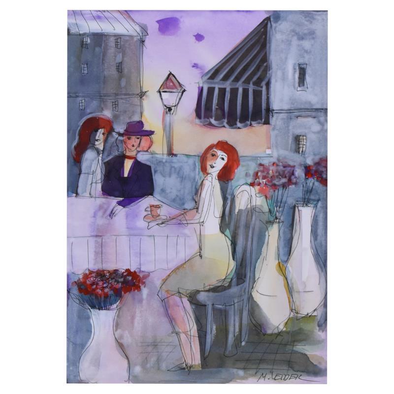 Moshe Leider Signed "Untitled" Custom Framed Original Mixed Media Watercolor Painting (PA) at PristineAuction.com Moshe Leider Signed "Untitled" Custom Framed Original Mixed Media Watercolor Painting (PA) at PristineAuction.com