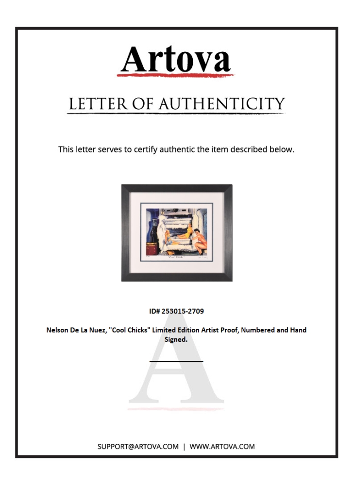 "Cool Chicks" LE 23x21 Custom Framed Artist Proof by Nelson De La Nuez (Artova) at PristineAuction.com "Cool Chicks" LE 23x21 Custom Framed Artist Proof by Nelson De La Nuez (Artova) at PristineAuction.com