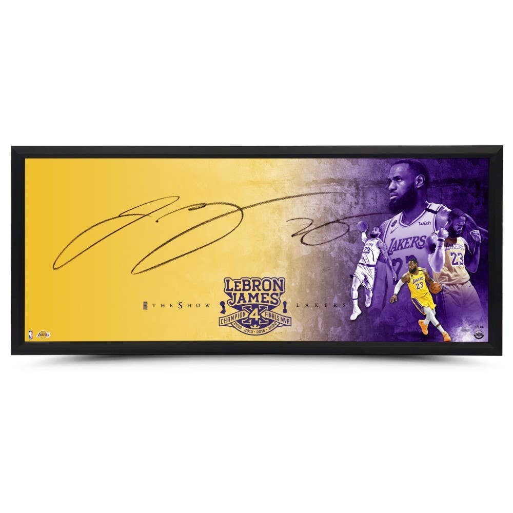 LeBron James Signed LE Lakers "The Show" 20x46 Custom Framed Photo (UDA) at PristineAuction.com LeBron James Signed LE Lakers "The Show" 20x46 Custom Framed Photo (UDA) at PristineAuction.com
