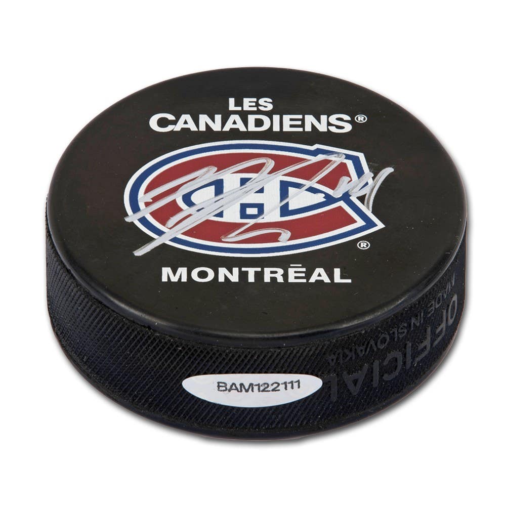Nick Suzuki Signed Canadiens Logo Hockey Puck (UDA COA) at PristineAuction.com Nick Suzuki Signed Canadiens Logo Hockey Puck (UDA COA) at PristineAuction.com