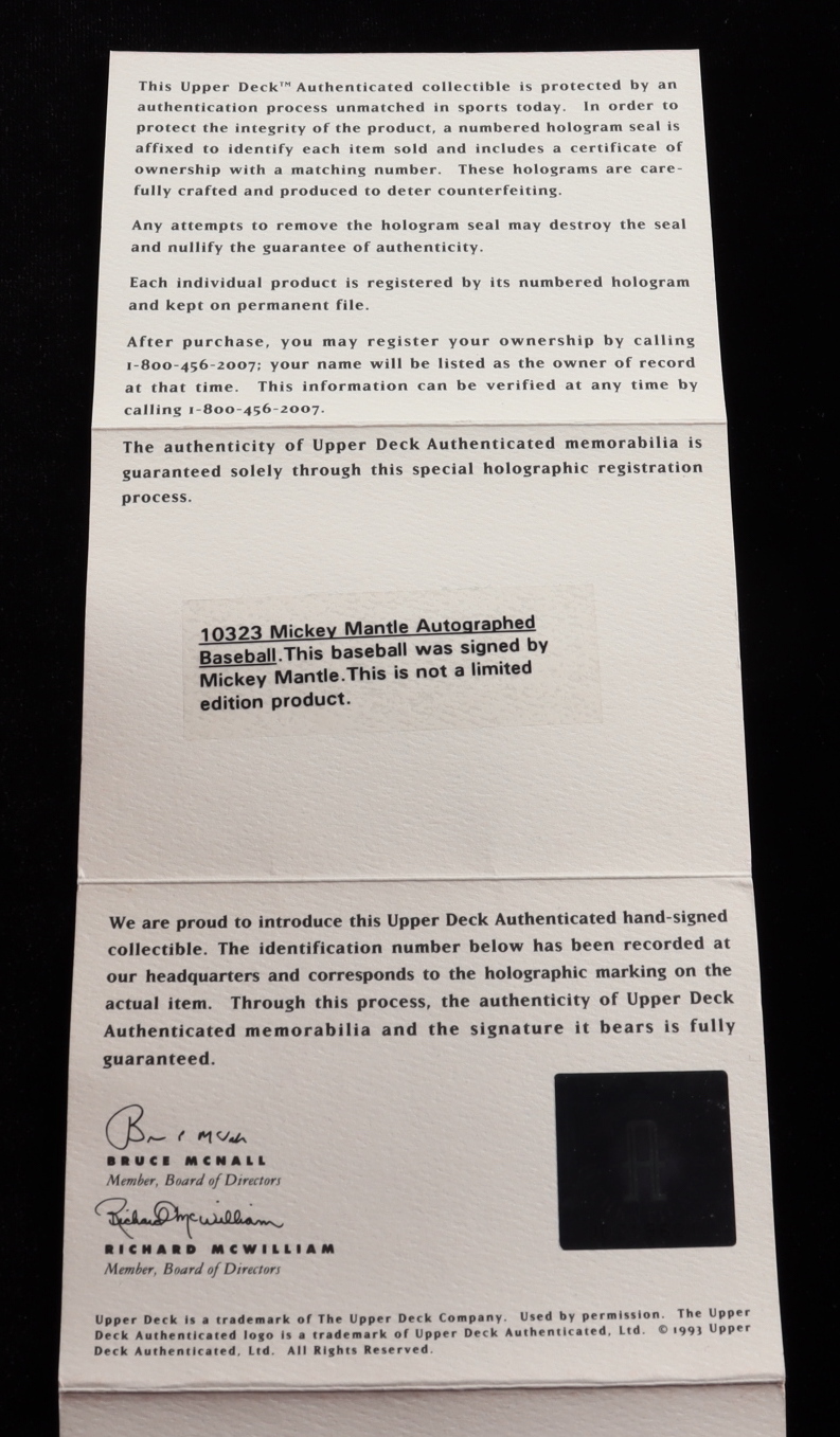 Mickey Mantle Signed OAL Baseball (UDA COA) at PristineAuction.com Mickey Mantle Signed OAL Baseball (UDA COA) at PristineAuction.com