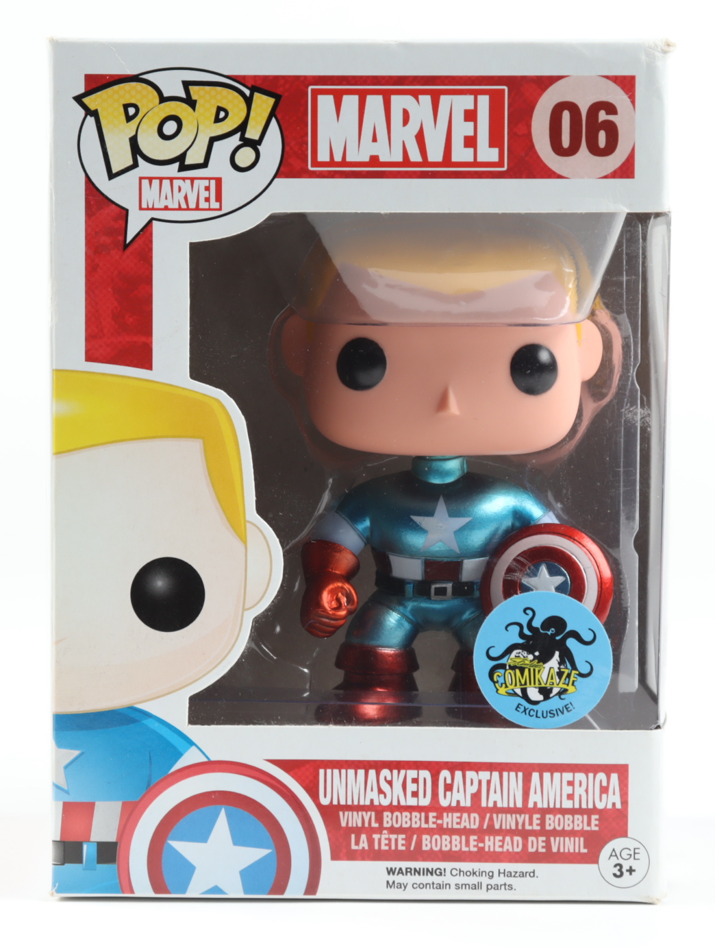 Unmasked Captain America - "Marvel" #06 Funko Pop! Vinyl Figure at PristineAuction.com Unmasked Captain America - "Marvel" #06 Funko Pop! Vinyl Figure at PristineAuction.com