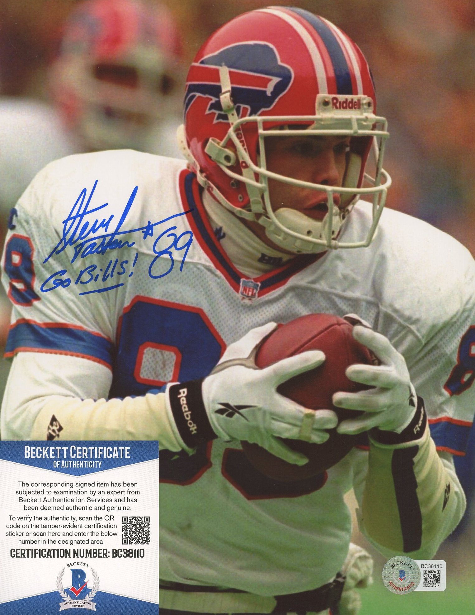 Steve Tasker Signed Bills 8x10 Photo Inscribed "Go Bills!" (Beckett) at PristineAuction.com Steve Tasker Signed Bills 8x10 Photo Inscribed "Go Bills!" (Beckett) at PristineAuction.com
