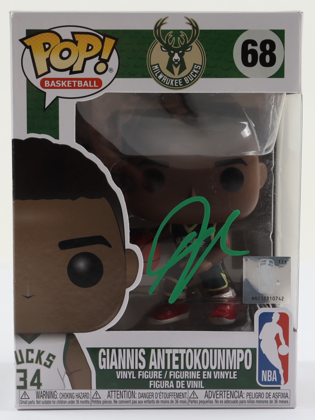 Giannis Antetokounmpo Signed Bucks #68 Funko Pop! Vinyl Figure (Beckett) at PristineAuction.com Giannis Antetokounmpo Signed Bucks #68 Funko Pop! Vinyl Figure (Beckett) at PristineAuction.com