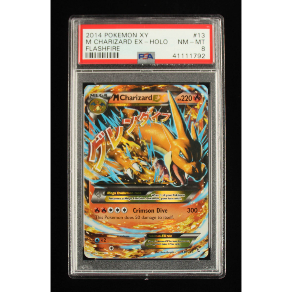 M Charizard EX 2014 Pokemon Flashfire #13 Holo (PSA 8