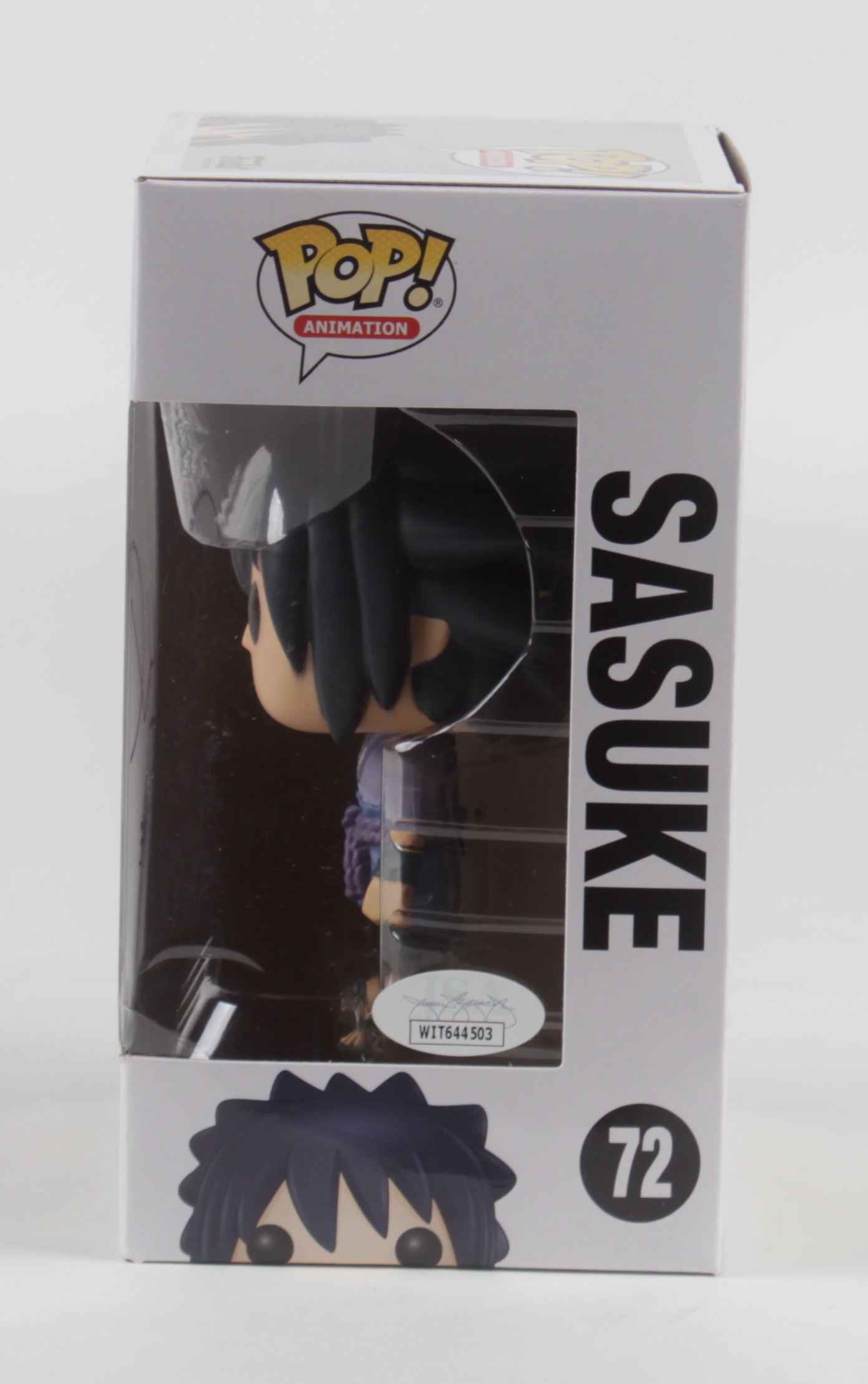 Sasuke Uchiha Signed "Naruto Shippuden" #72 Sasuke Funko Pop! Vinyl Figure Inscribed "Sasuke" (JSA COA) (See Description) at PristineAuction.com Sasuke Uchiha Signed "Naruto Shippuden" #72 Sasuke Funko Pop! Vinyl Figure Inscribed "Sasuke" (JSA COA) (See Description) at PristineAuction.com