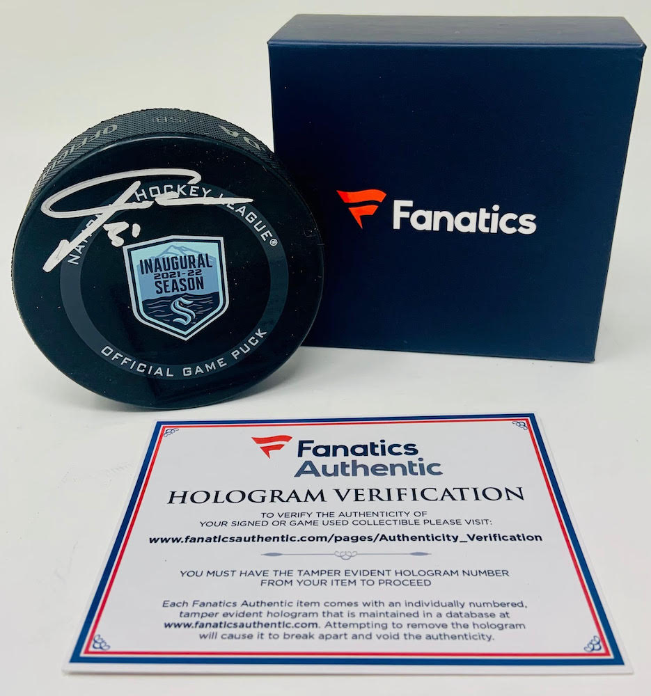 Philipp Grubauer Signed Kraken Inaugural Season Logo Hockey Puck (Fanatics) at PristineAuction.com Philipp Grubauer Signed Kraken Inaugural Season Logo Hockey Puck (Fanatics) at PristineAuction.com