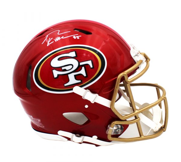 George Kittle Signed 49ers Full-Size Authentic On-Field Flash Alternate Speed Helmet (Radtke) at PristineAuction.com George Kittle Signed 49ers Full-Size Authentic On-Field Flash Alternate Speed Helmet (Radtke) at PristineAuction.com