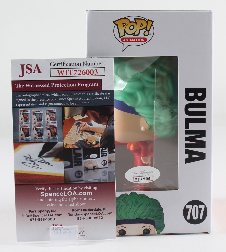Tiffany Vollmer Signed "Dragon Ball Z" #707 Bulma Funko Pop! Vinyl Figure (JSA) at PristineAuction.com Tiffany Vollmer Signed "Dragon Ball Z" #707 Bulma Funko Pop! Vinyl Figure (JSA) at PristineAuction.com