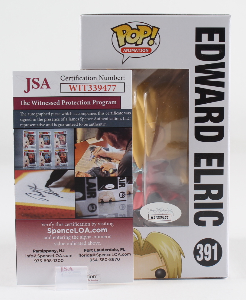 Vic Mignogna Signed "Fullmetal Alchemist" #391 Edward Electric Funko Pop! Vinyl Figure (JSA COA) at PristineAuction.com Vic Mignogna Signed "Fullmetal Alchemist" #391 Edward Electric Funko Pop! Vinyl Figure (JSA COA) at PristineAuction.com