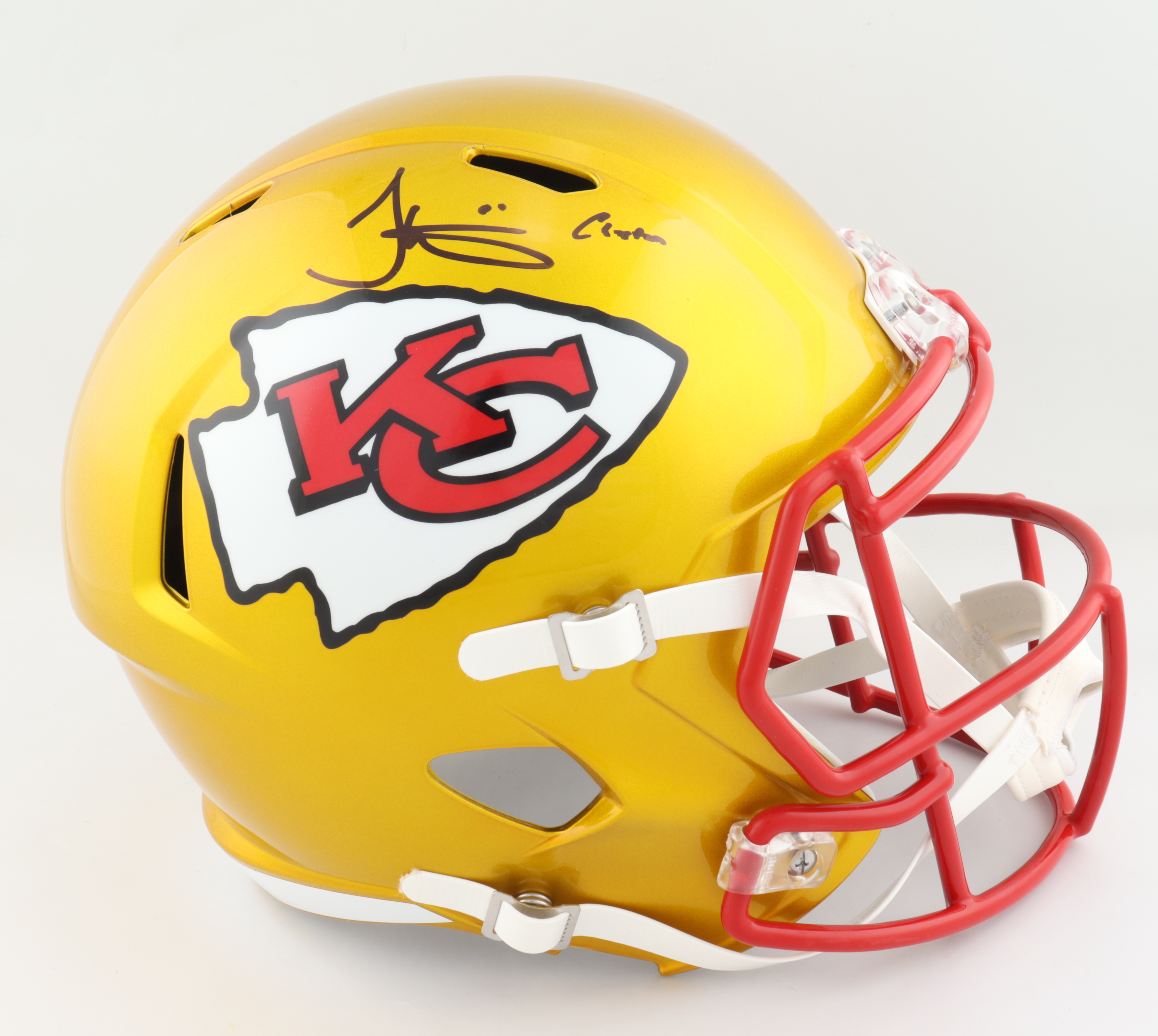Tyreek Hill Signed Chiefs Full-Size Flash Alternate Speed Helmet Inscribed "Cheetah" (Beckett COA) at PristineAuction.com Tyreek Hill Signed Chiefs Full-Size Flash Alternate Speed Helmet Inscribed "Cheetah" (Beckett COA) at PristineAuction.com