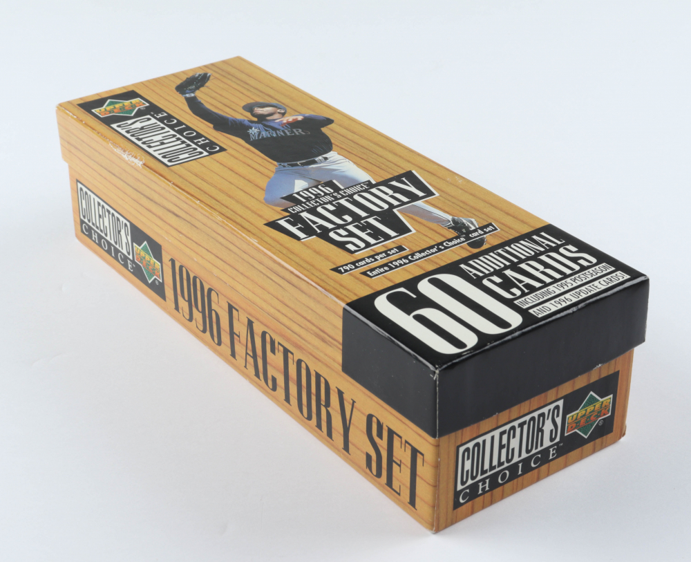1996 Upper Deck Collector's Choice Baseball Complete Factory Set of (790) Cards with Ken Griffey Jr. #370T, Don Mattingly #368T, Raul Ibanez #431 RC, Cal Ripken #1
