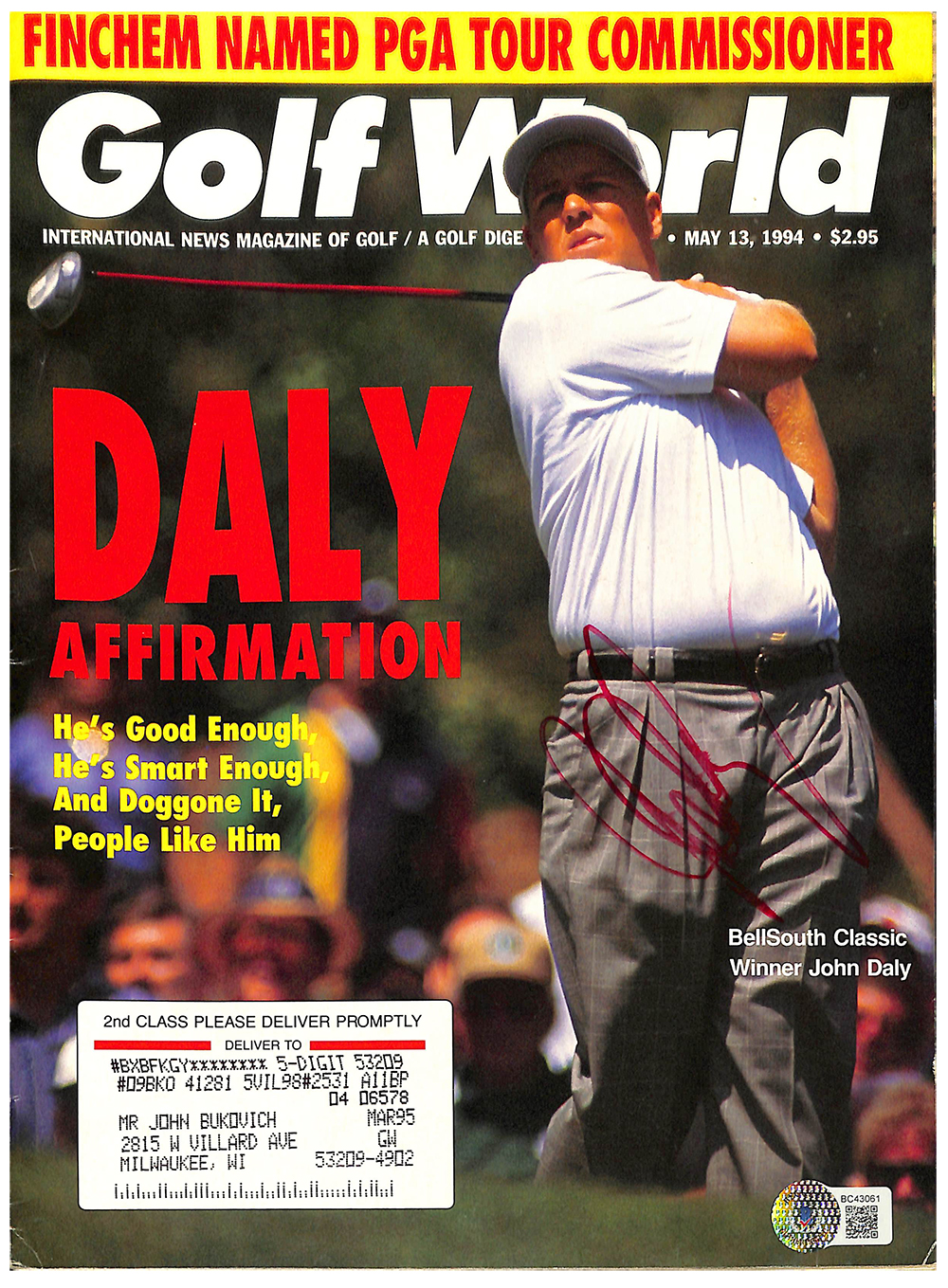 John Daly Signed 1994 Golf World Magazine (Beckett) at PristineAuction.com John Daly Signed 1994 Golf World Magazine (Beckett) at PristineAuction.com