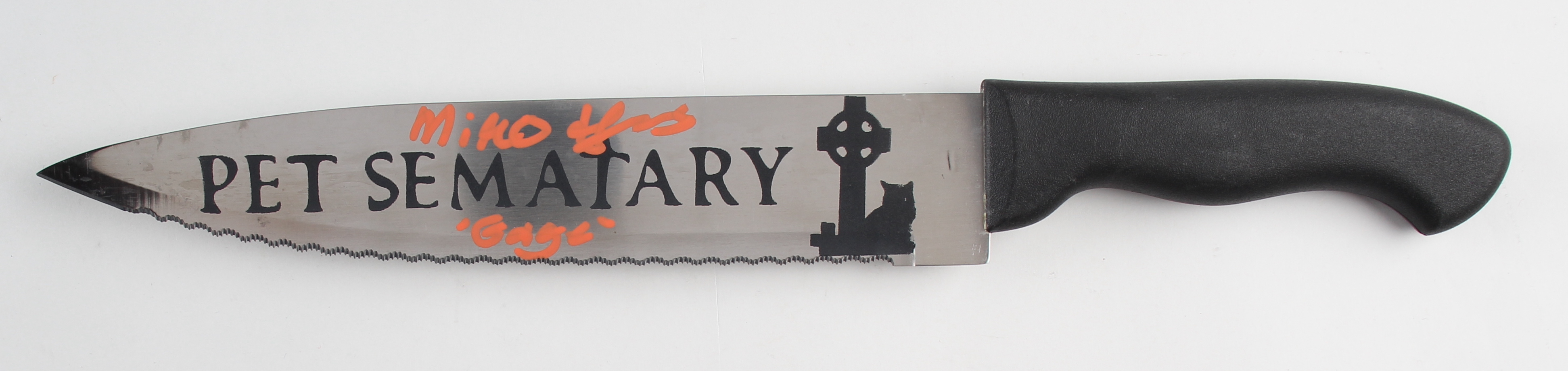 Miko Hughes Signed "Pet Sematary" Steel Knife Inscribed "Gage" (JSA COA) at PristineAuction.com Miko Hughes Signed "Pet Sematary" Steel Knife Inscribed "Gage" (JSA COA) at PristineAuction.com