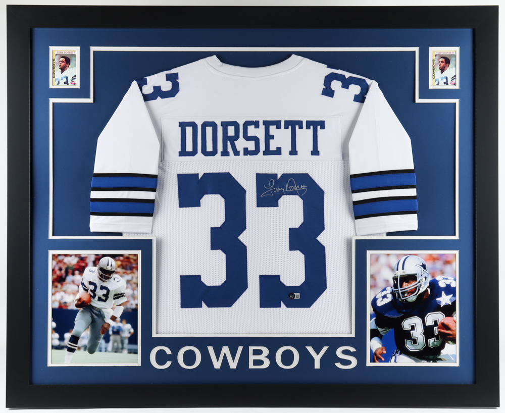 Tony Dorsett Signed 35x43 Custom Framed Jersey Display (Beckett Hologram) at PristineAuction.com Tony Dorsett Signed 35x43 Custom Framed Jersey Display (Beckett Hologram) at PristineAuction.com