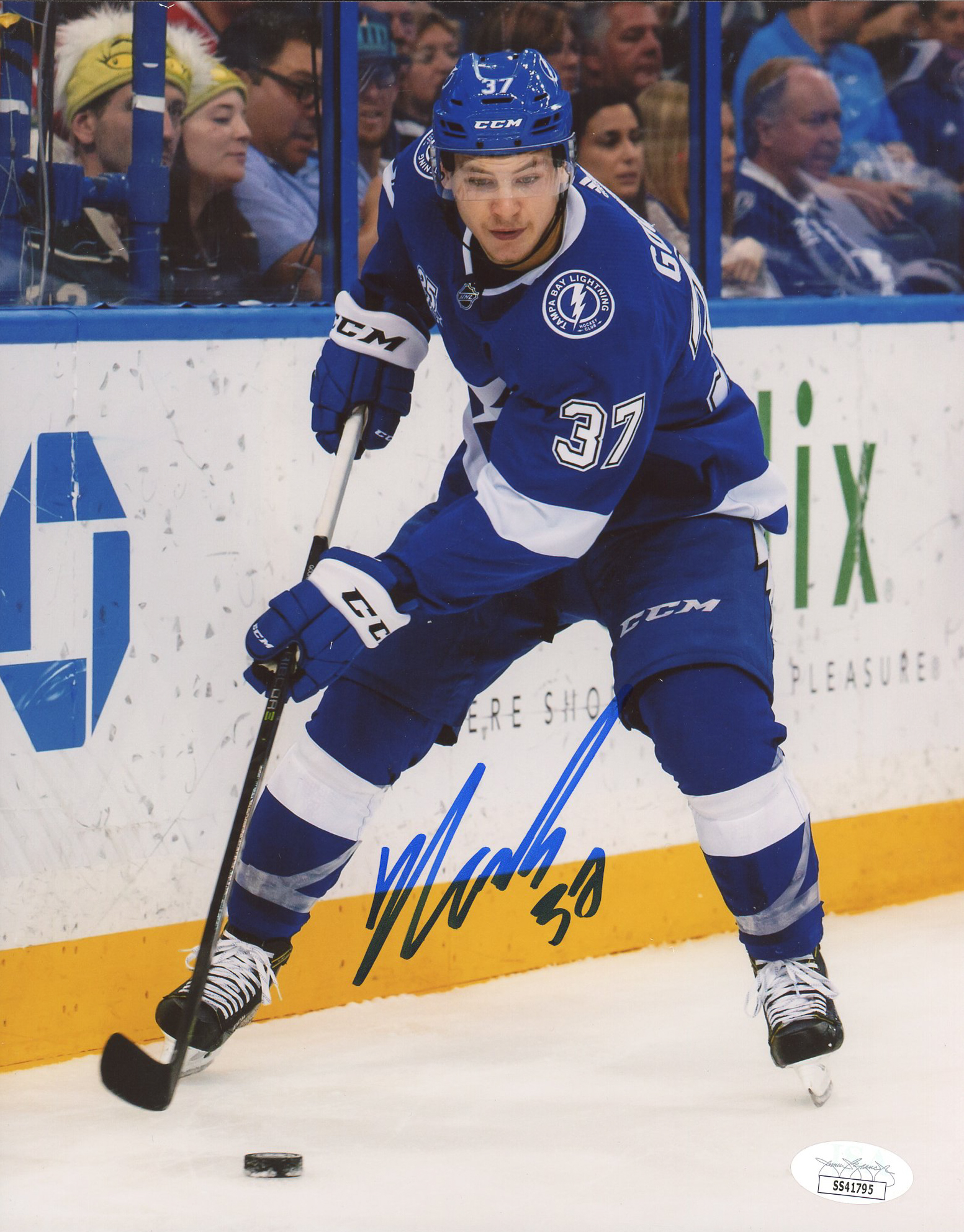 Yanni Gourde Signed Lightning 8x10 Photo (JSA COA) at PristineAuction.com Yanni Gourde Signed Lightning 8x10 Photo (JSA COA) at PristineAuction.com