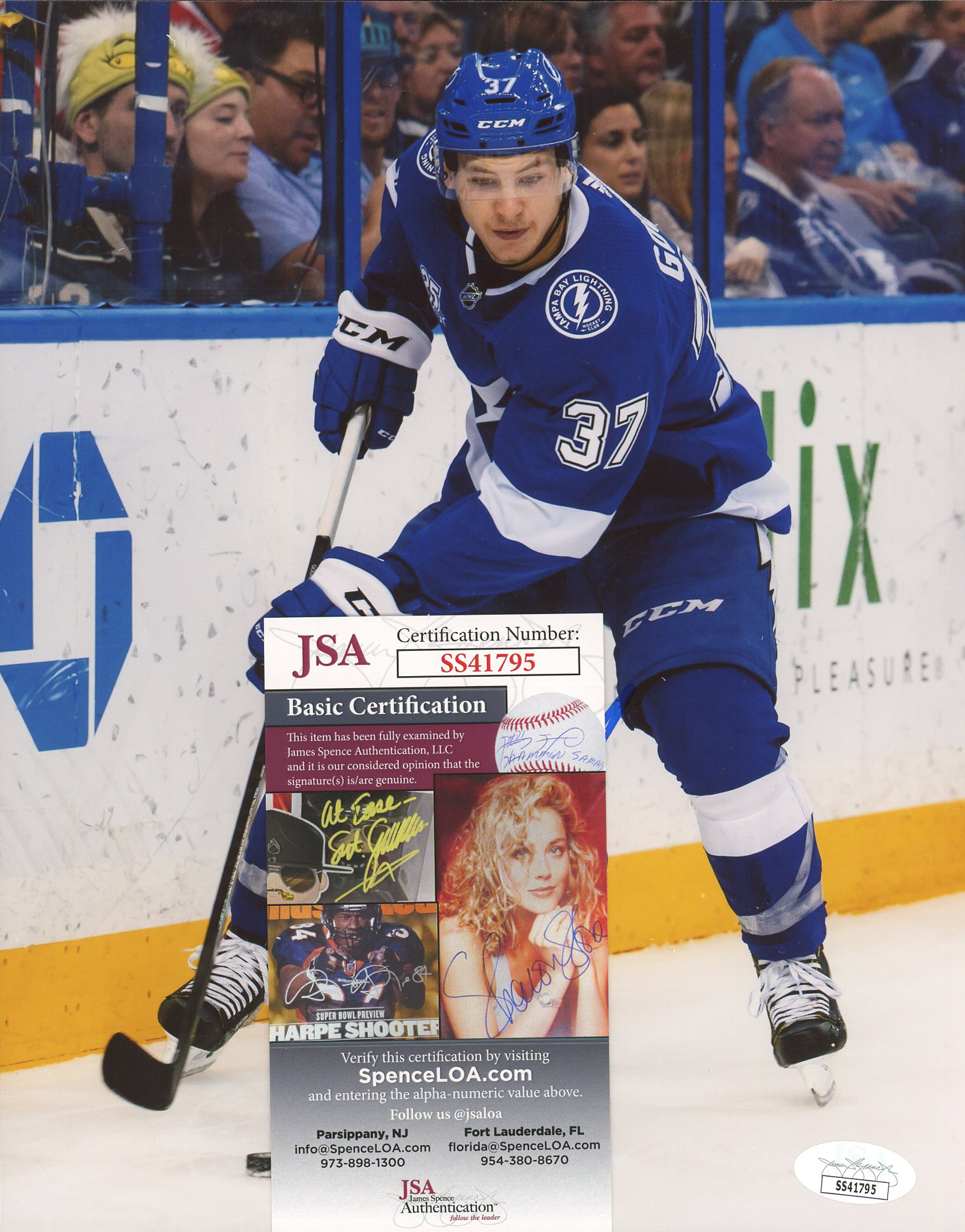 Yanni Gourde Signed Lightning 8x10 Photo (JSA COA) at PristineAuction.com Yanni Gourde Signed Lightning 8x10 Photo (JSA COA) at PristineAuction.com
