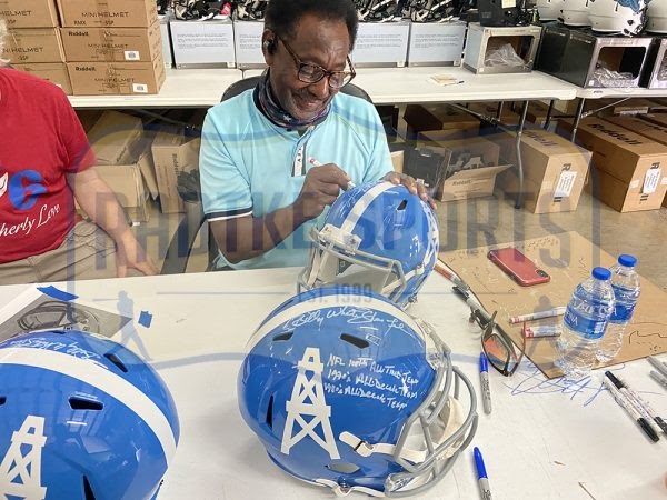 Billy "White Shoes" Johnson Signed Oilers Full-Size Speed Helmet Inscribed "NFL 1970's All Decade", "NFL 1980's All Decade" & "3x First Team All Pro" (Radtke) at PristineAuction.com Billy "White Shoes" Johnson Signed Oilers Full-Size Speed Helmet Inscribed "NFL 1970's All Decade", "NFL 1980's All Decade" & "3x First Team All Pro" (Radtke) at PristineAuction.com