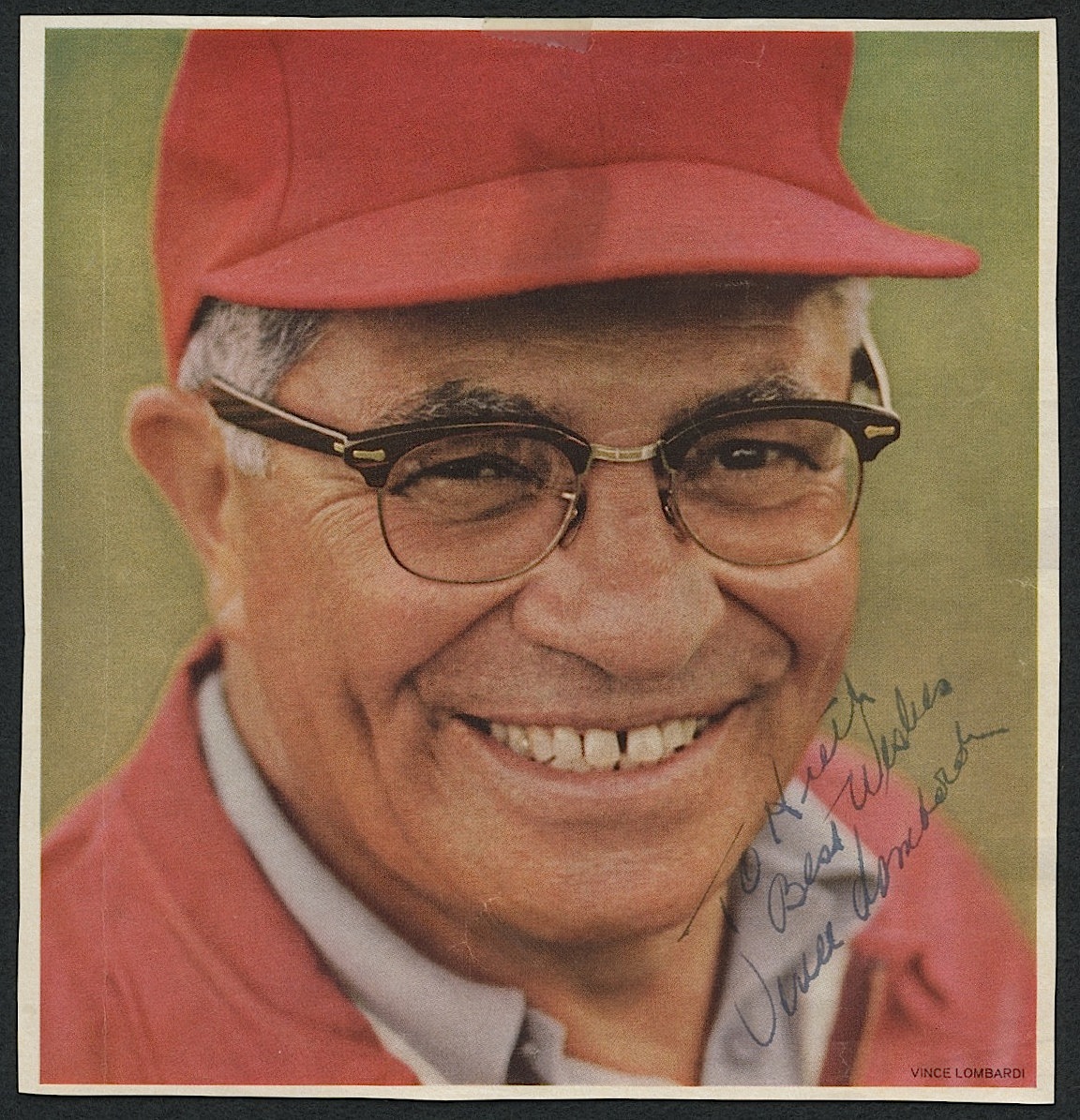 Vince Lombardi Signed Vintage Magazine Photo Inscribed "Best Wishes" (PSA LOA) at PristineAuction.com Vince Lombardi Signed Vintage Magazine Photo Inscribed "Best Wishes" (PSA LOA) at PristineAuction.com