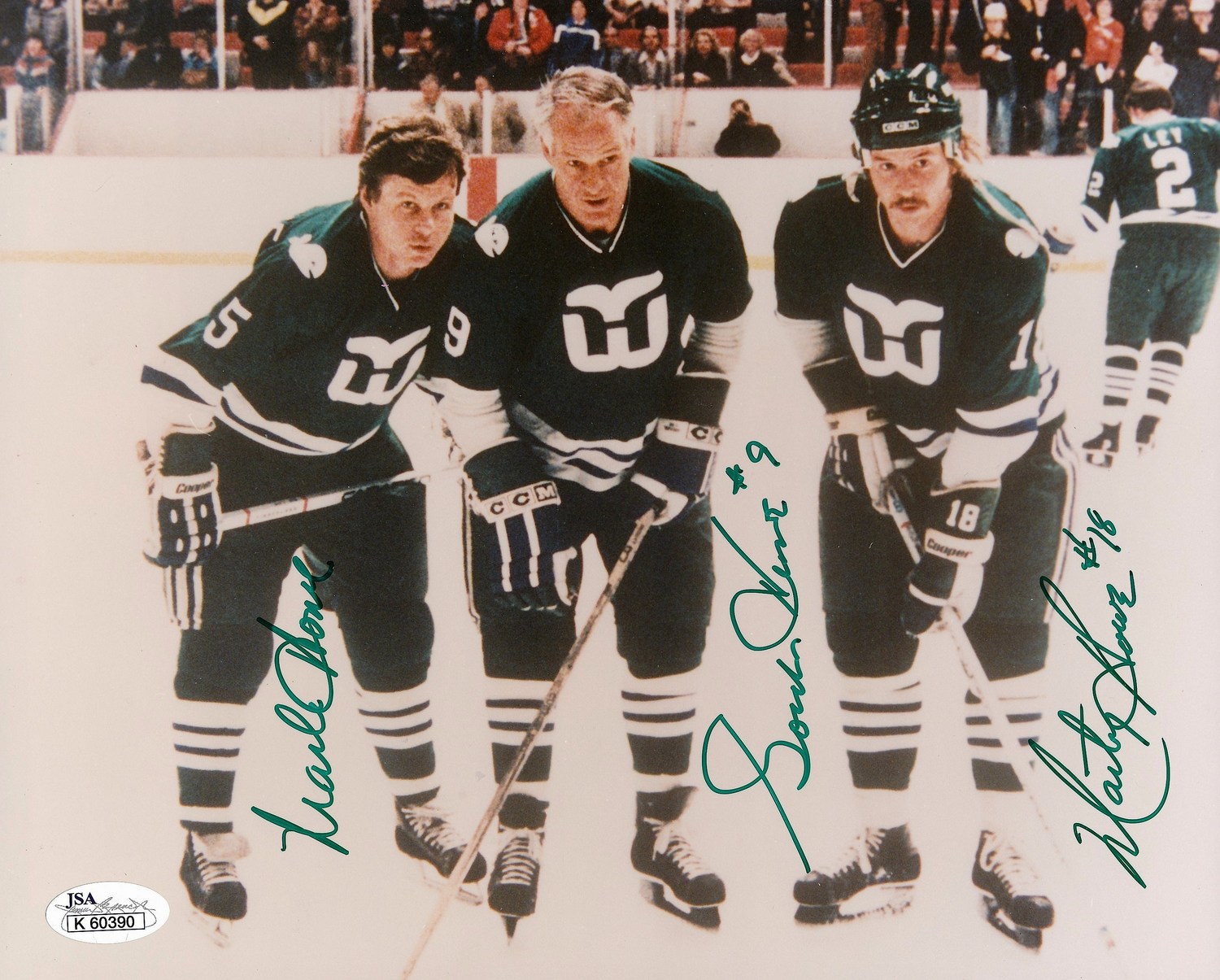 Gordie Howe, Marty Howe, & Mark Howe Signed New England Whalers 8x10 Photo (JSA COA) at PristineAuction.com Gordie Howe, Marty Howe, & Mark Howe Signed New England Whalers 8x10 Photo (JSA COA) at PristineAuction.com
