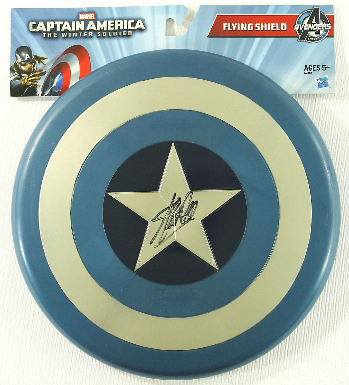 Stan Lee Signed "Captain America" Marvel Toy Flying Shield (Stan Lee Hologram) at PristineAuction.com Stan Lee Signed "Captain America" Marvel Toy Flying Shield (Stan Lee Hologram) at PristineAuction.com