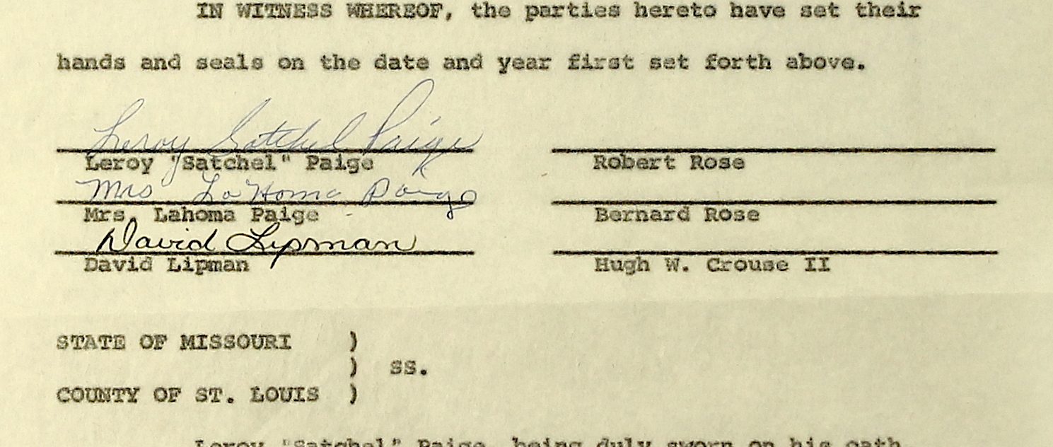 Satchel Paige Signed Original 1970 Vintage Contract for the Movie Rights to His Autobiography "Maybe I'll Pitch Forever" (PSA ALOA) at PristineAuction.com Satchel Paige Signed Original 1970 Vintage Contract for the Movie Rights to His Autobiography "Maybe I'll Pitch Forever" (PSA ALOA) at PristineAuction.com