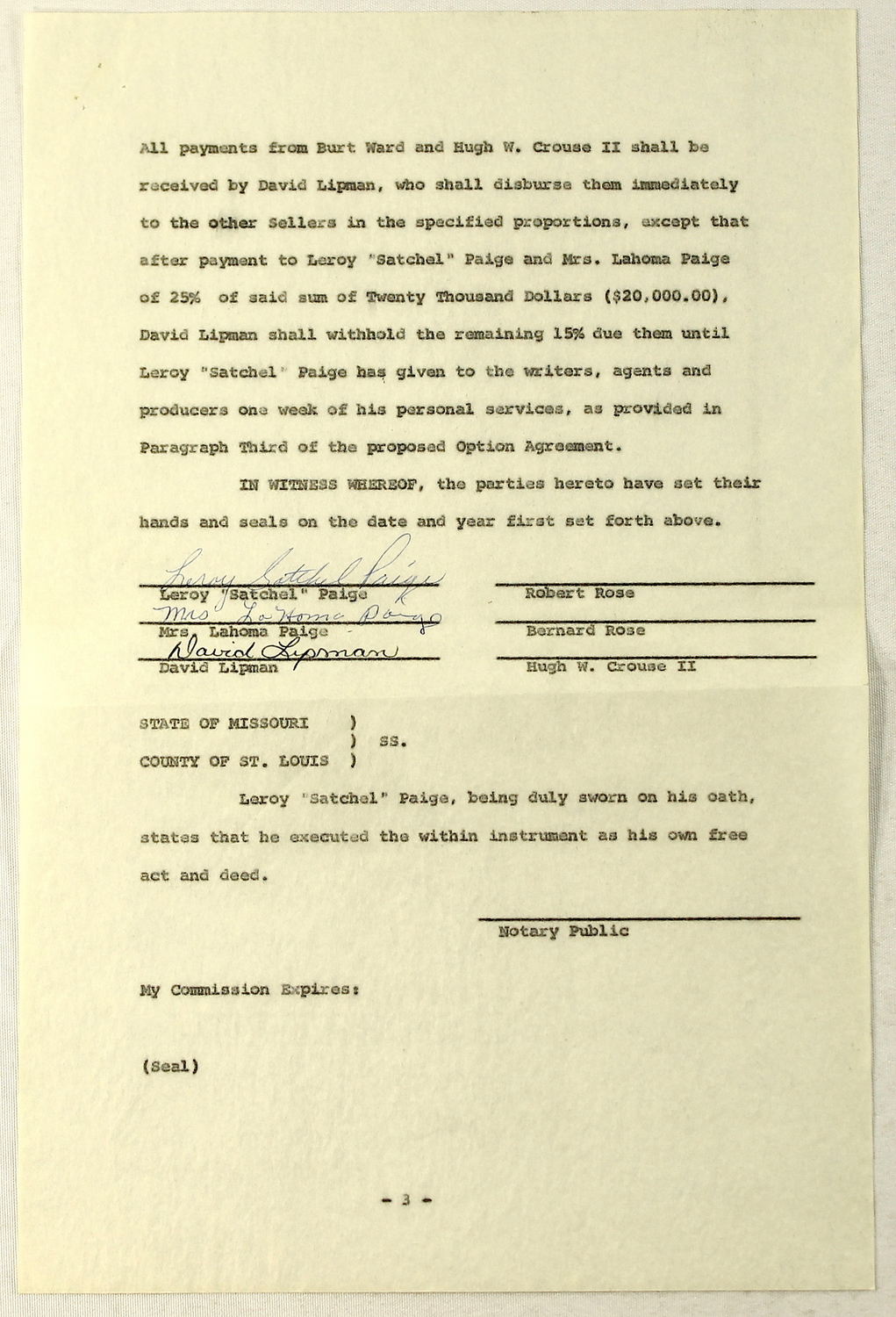 Satchel Paige Signed Original 1970 Vintage Contract for the Movie Rights to His Autobiography "Maybe I'll Pitch Forever" (PSA ALOA) at PristineAuction.com Satchel Paige Signed Original 1970 Vintage Contract for the Movie Rights to His Autobiography "Maybe I'll Pitch Forever" (PSA ALOA) at PristineAuction.com