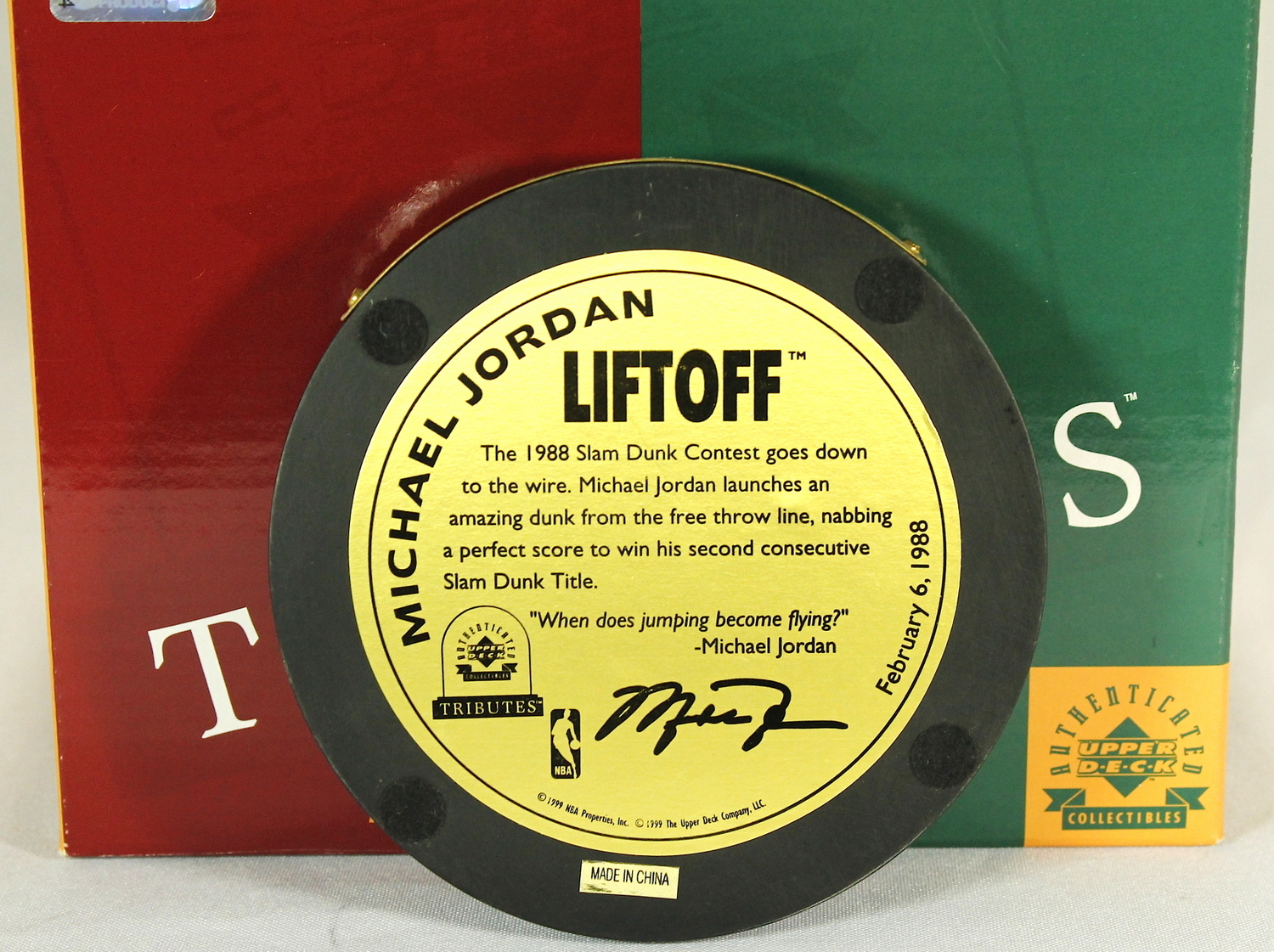 Michael Jordan Bulls "Liftoff" Authentic Hand Painted Tributes Figurine (UDA) at PristineAuction.com Michael Jordan Bulls "Liftoff" Authentic Hand Painted Tributes Figurine (UDA) at PristineAuction.com