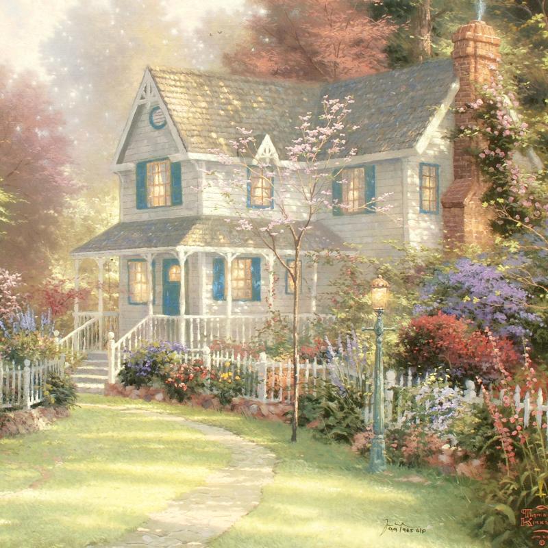 Thomas Kinkade Signed "Victorian Garden II" 28" x 24" Limited Edition Classics Collection Lithograph #GP 84/965 at PristineAuction.com Thomas Kinkade Signed "Victorian Garden II" 28" x 24" Limited Edition Classics Collection Lithograph #GP 84/965 at PristineAuction.com