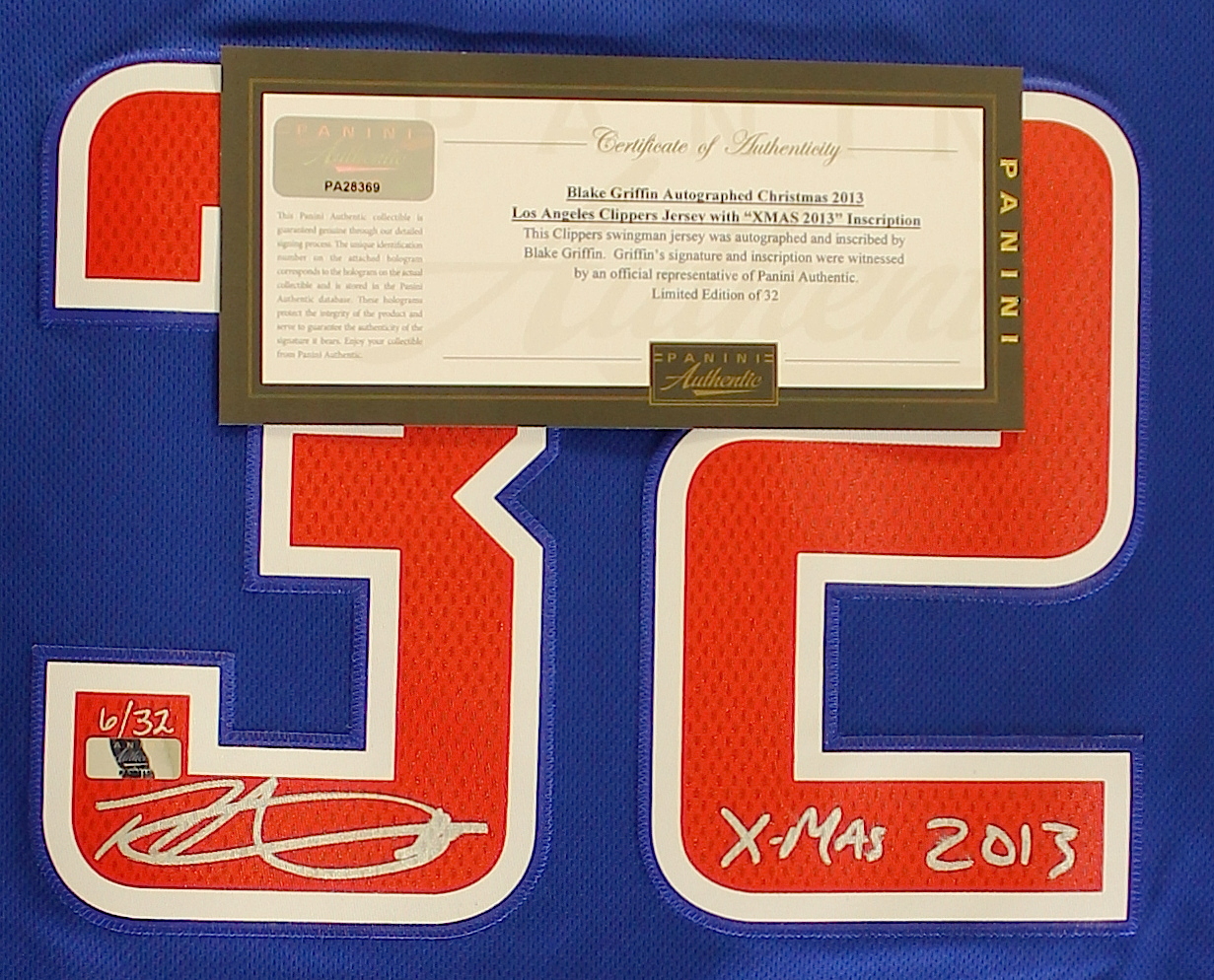 Blake Griffin Signed Clippers Authentic Adidas 2013 Christmas Day Jersey Inscribed "X-Mas 2013" (Panini COA) at PristineAuction.com Blake Griffin Signed Clippers Authentic Adidas 2013 Christmas Day Jersey Inscribed "X-Mas 2013" (Panini COA) at PristineAuction.com