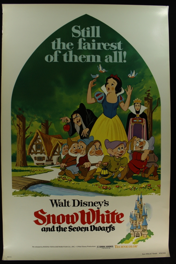 "Snow White and the Seven Dwarfs" Original Vintage Walt Disney Movie Poster (Re-Release 1975) at PristineAuction.com "Snow White and the Seven Dwarfs" Original Vintage Walt Disney Movie Poster (Re-Release 1975) at PristineAuction.com