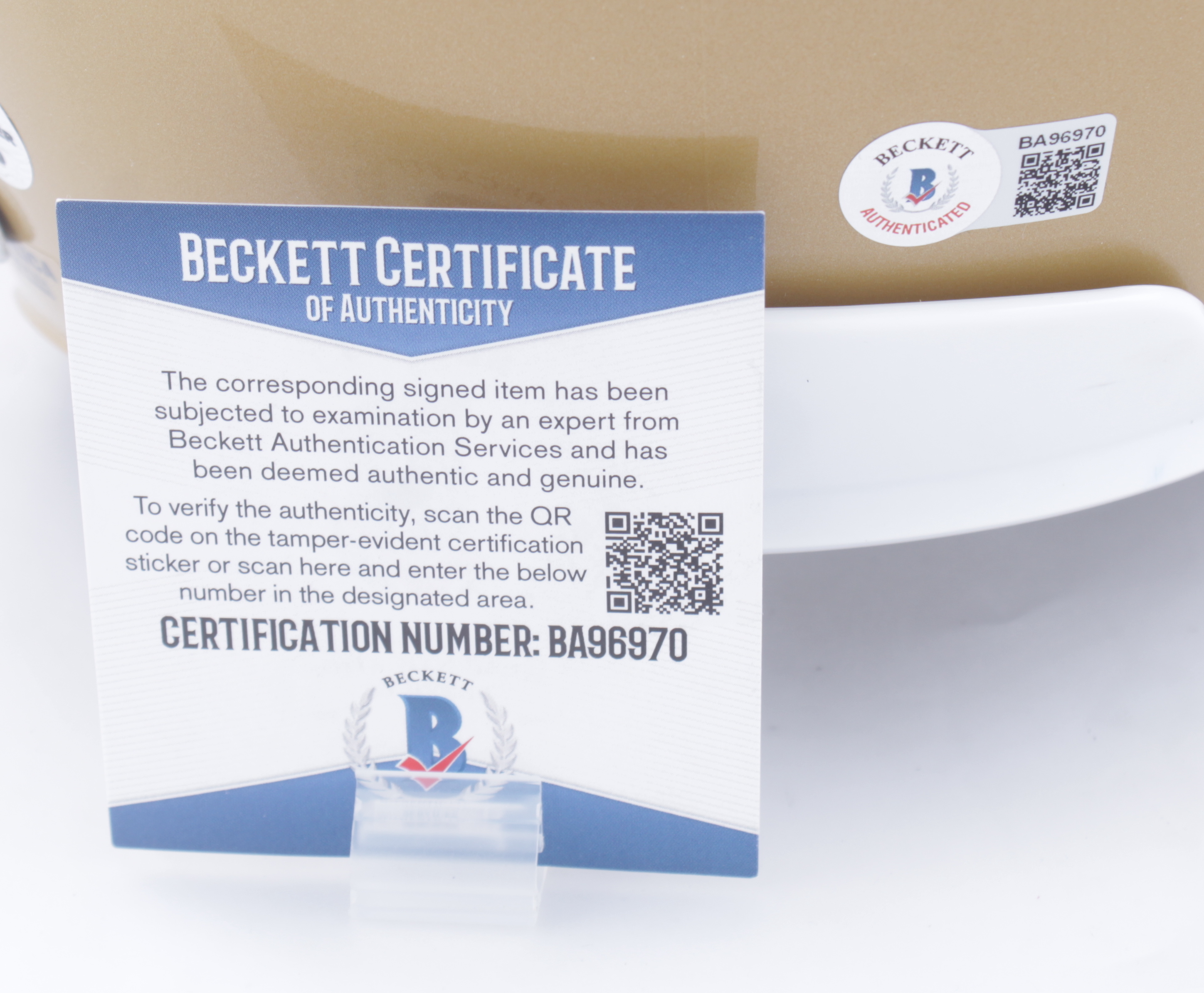 Rudy Ruettiger Signed Notre Dame Fighting Irish Full-Size Helmet with Extensive Inscription (Beckett COA & Ruettiger Hologram) at PristineAuction.com Rudy Ruettiger Signed Notre Dame Fighting Irish Full-Size Helmet with Extensive Inscription (Beckett COA & Ruettiger Hologram) at PristineAuction.com