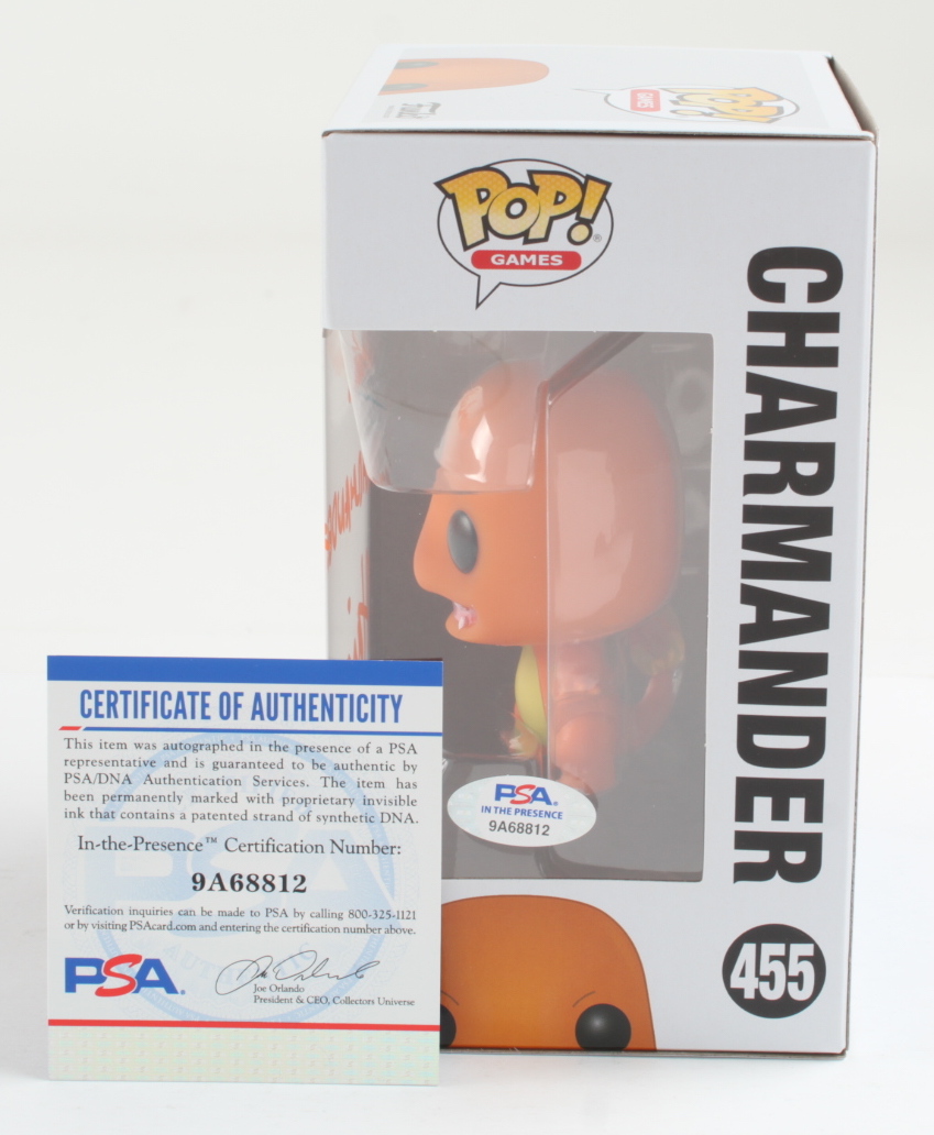 Michael Haigney Signed "Pokemon" #455 Charmander Funko Pop! Vinyl Figure Inscribed "Charmander" (PSA COA) at PristineAuction.com Michael Haigney Signed "Pokemon" #455 Charmander Funko Pop! Vinyl Figure Inscribed "Charmander" (PSA COA) at PristineAuction.com