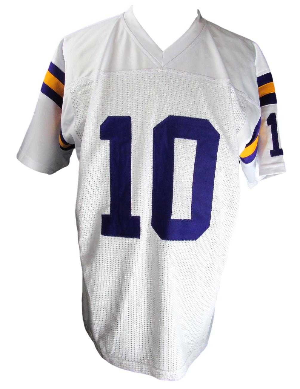 Fran Tarkenton Signed Jersey Inscribed "HOF 86" (Beckett) at PristineAuction.com Fran Tarkenton Signed Jersey Inscribed "HOF 86" (Beckett) at PristineAuction.com