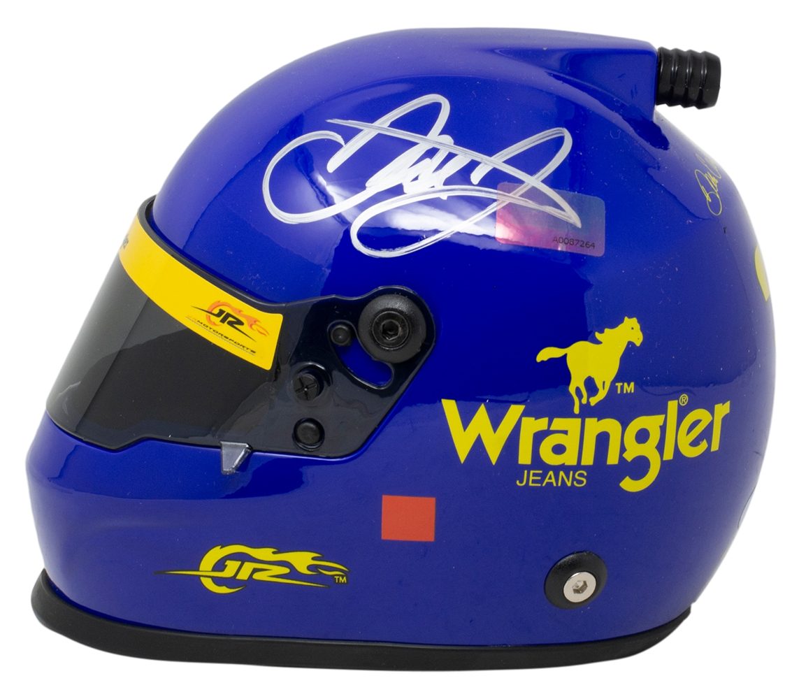 Dale Earnhardt Jr. Signed NASCAR Wrangler #3 Mini Helmet with Display Case (Beckett COA) at PristineAuction.com Dale Earnhardt Jr. Signed NASCAR Wrangler #3 Mini Helmet with Display Case (Beckett COA) at PristineAuction.com