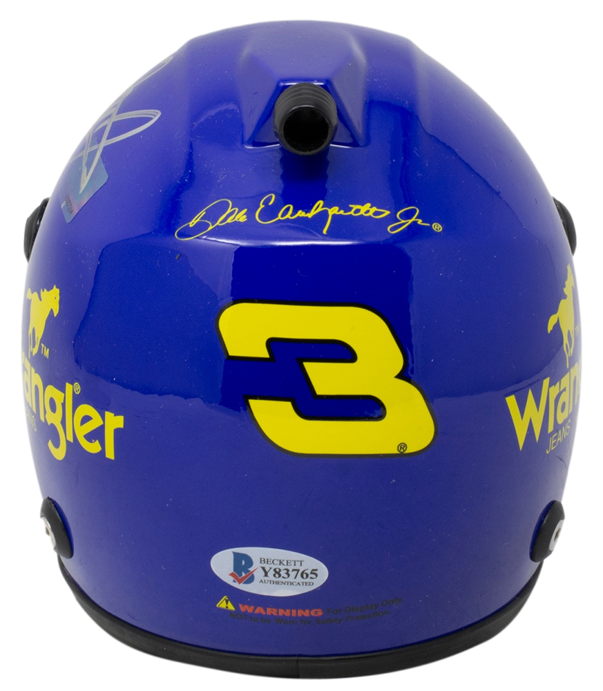 Dale Earnhardt Jr. Signed NASCAR Wrangler #3 Mini Helmet with Display Case (Beckett COA) at PristineAuction.com Dale Earnhardt Jr. Signed NASCAR Wrangler #3 Mini Helmet with Display Case (Beckett COA) at PristineAuction.com