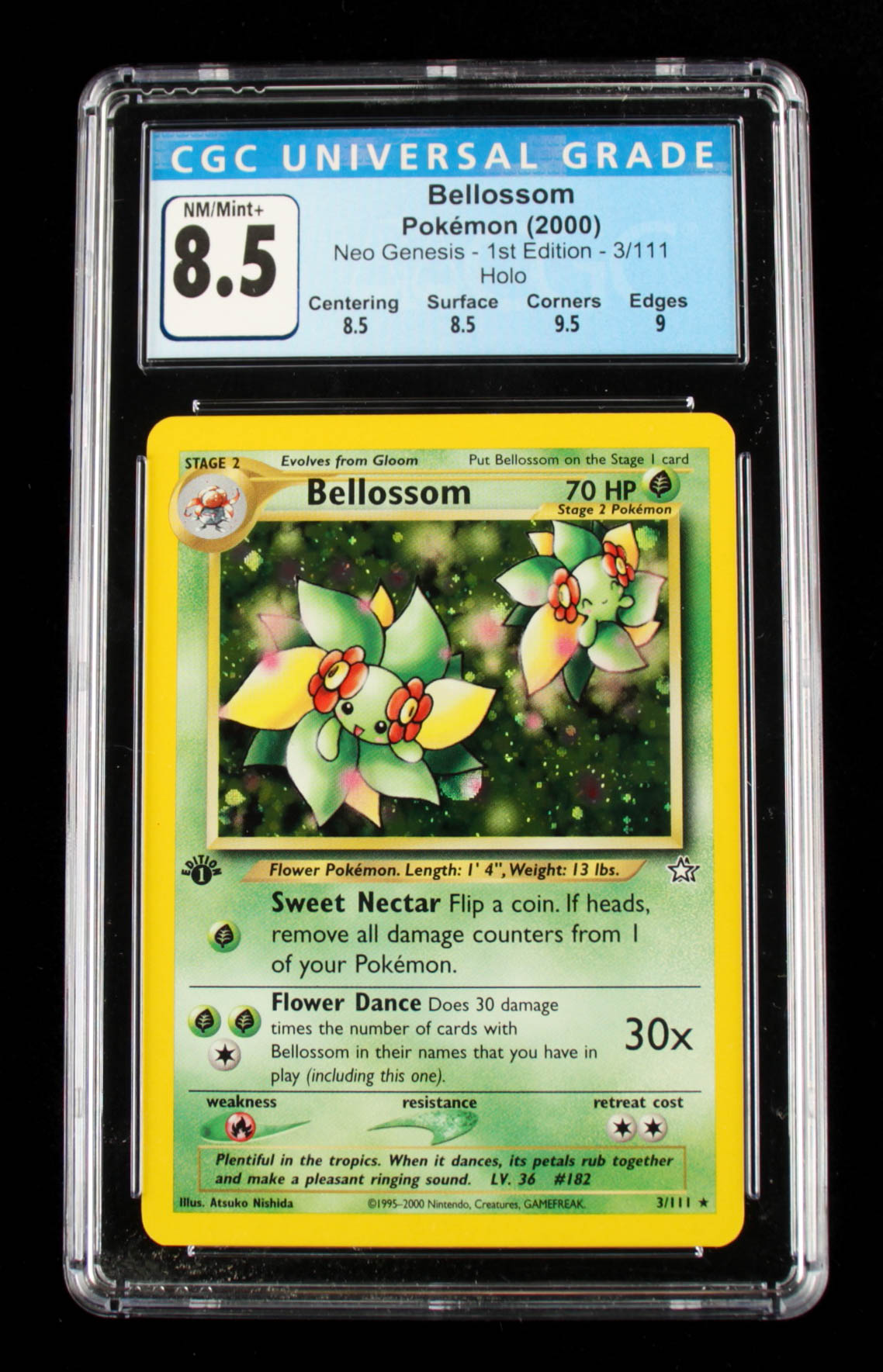 Bellossom 2000 Pokemon Neo Genesis 1st Edition #3 Holo (CGC 8.5) at PristineAuction.com Bellossom 2000 Pokemon Neo Genesis 1st Edition #3 Holo (CGC 8.5) at PristineAuction.com